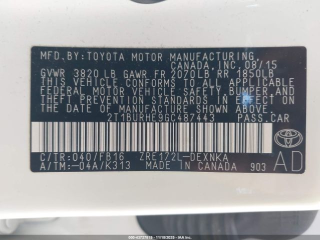 Toyota Corolla Le Image 12