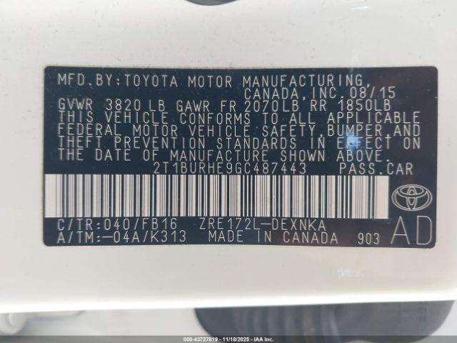 Toyota Corolla Le Image 12