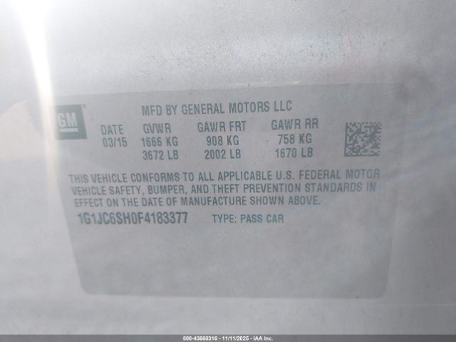 Chevrolet Sonic Lt Auto Image 6